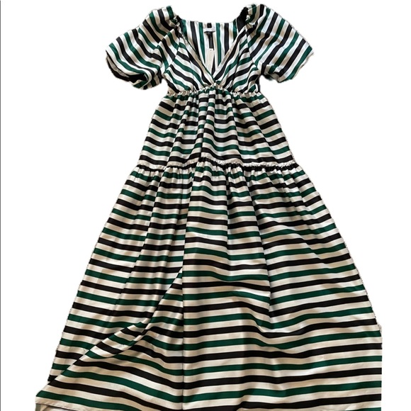 Anthropologie Black and White Striped Maxi Dress - Picture 3 of 11